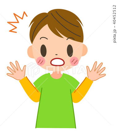 男の子 驚くのイラスト素材