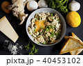 mushrooms with egg yolk and parmesan 40453102