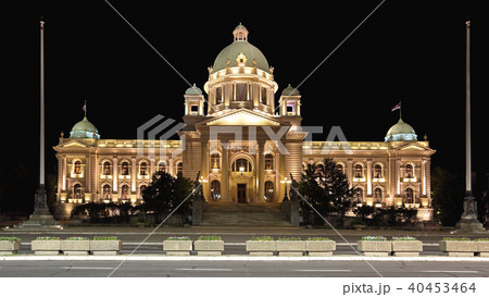 Serbian Parliament Night 40453464