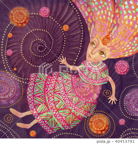 Dreamy girl from a fairy tale in an ethnic dress 40453791