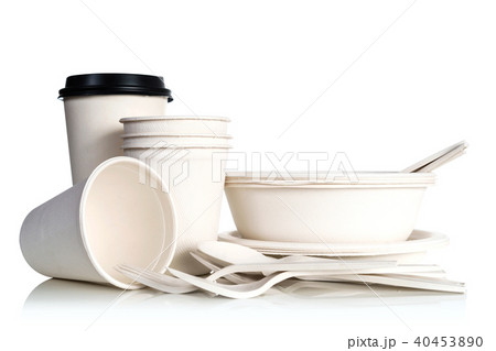 Group of natural paper cups 40453890