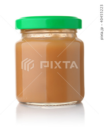 Front view of baby fruit puree jar Front view of baby fruit puree jar 40455223