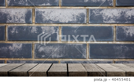Empty shelves with Block wall for product display Empty shelves with Block wall for product display 40455401