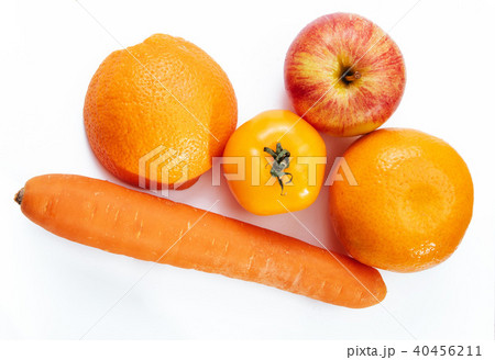 fruit and vegetable isolated on white background. fruit and vegetable isolated on white background. 40456211