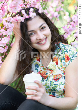 young girl in spring forest young girl in spring forest 40456410