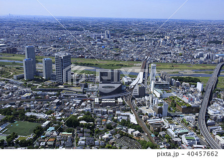 二子玉川周辺 空撮の写真素材