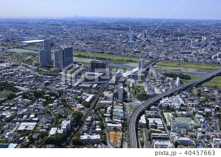 二子玉川周辺 空撮の写真素材