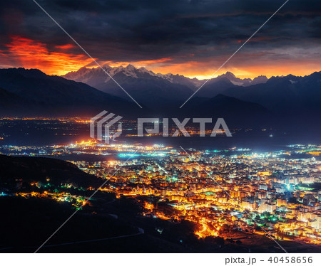 city with a night on the beach. Sicily. Italy. Europe 40458656