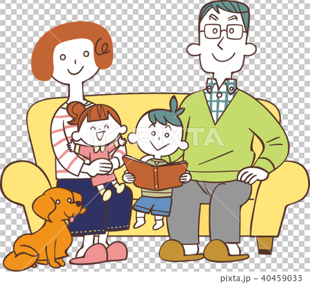 家庭坐沙發的例證 40459033