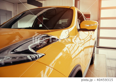 Headlights and hood of sport car 40459315