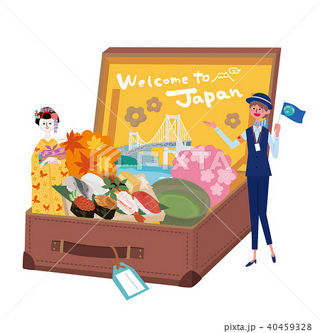 インバウンド　日本　旅行イメージ　イラスト 40459328