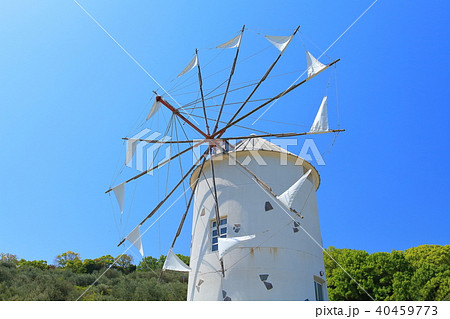 小豆島オリーブ公園のギリシャ風車 40459773