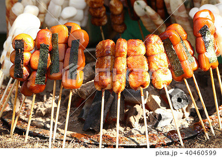 焼きだんごの写真素材