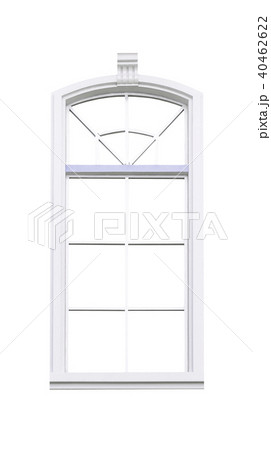 Classical window frame isolated on white with clip 40462622