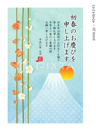 年賀状2019 梅と富士山 年賀状2019 梅と富士山 40464245