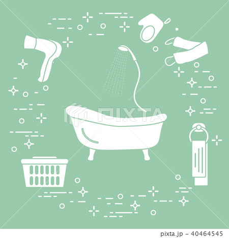 Bath, shower, dryer, washcloths, towel, basket Bath, shower, dryer, washcloths, towel, basket 40464545