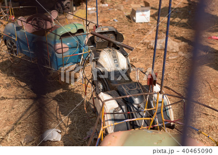 Heavy damaged  toy car of roller coaster   40465090