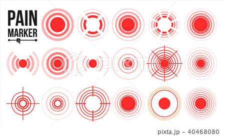 Pain Icon Vector. Red Rings. Pain Icon Vector. Red Rings. 40468080