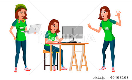 Young Business Woman Character Vector. 40468163