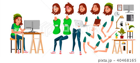 Young Business Woman Character Vector. 40468165