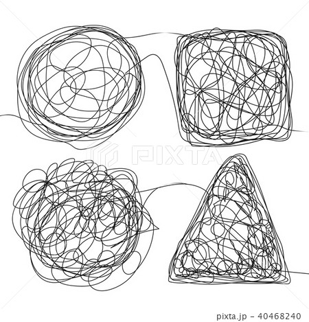 Tangle Scrawl Sketch Set Vector. Tangle Scrawl Sketch Set Vector. 40468240