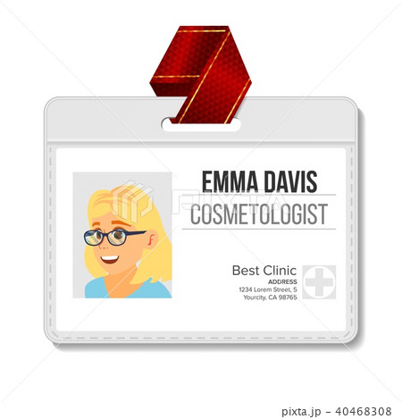 Cosmetologist Identification Badge Vector. 40468308