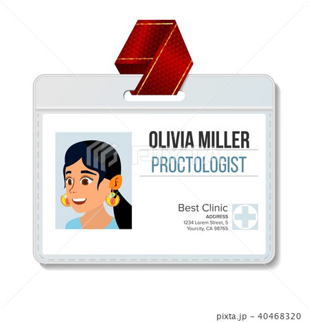 Proctologist Identification Badge Vector 40468320
