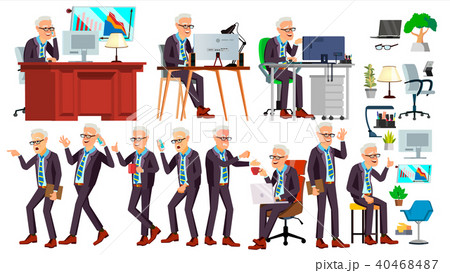 Old Office Worker Vector. Old Office Worker Vector. 40468487