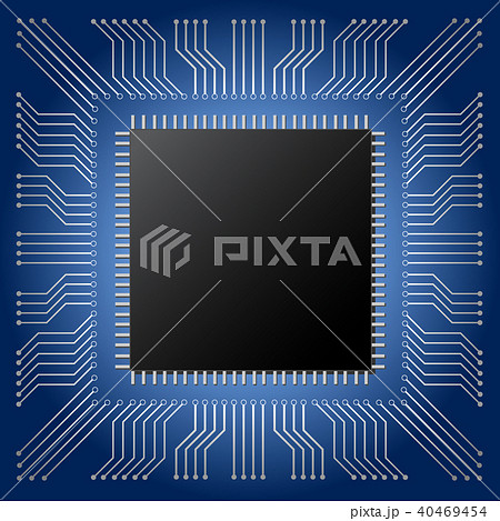 microchip on blue main board circuit background microchip on blue main board circuit background 40469454