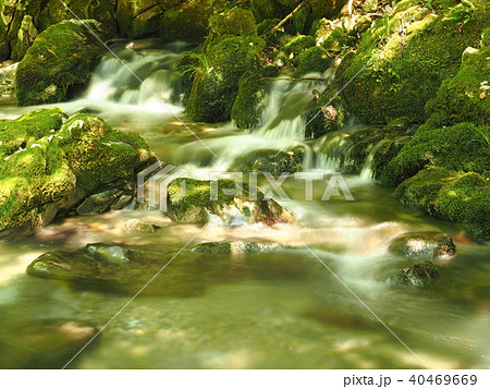 円原の伏流水の写真素材