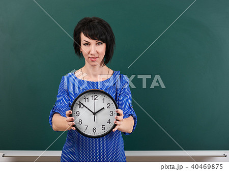 girl teacher posing chalk Board learning concept girl teacher posing chalk Board learning concept 40469875