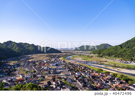 鳥取県 河原城の景色の写真素材