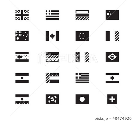 World Flag icons on white background. Vector illustration.