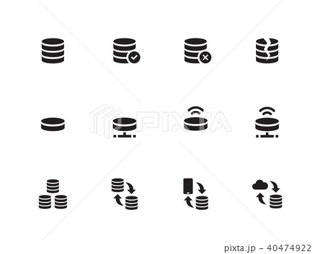 Server icons on white background. Vector illustration. 40474922
