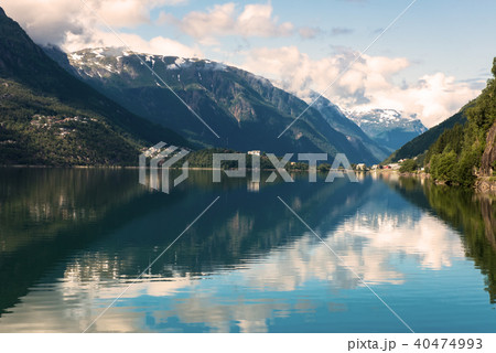 Hardanger Fjord Norway landscape. 40474993