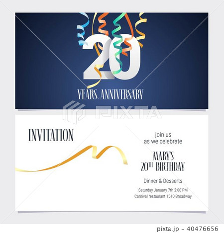 20 years anniversary invitation vector 40476656