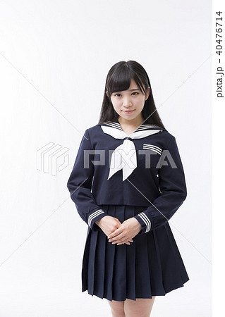 女学生 セーラー服の写真素材