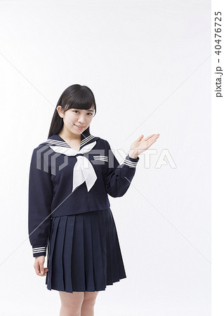 女学生 セーラー服の写真素材 女学生 セーラー服の写真素材