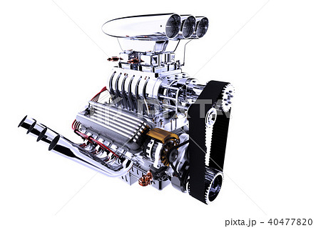 Hot rod engine isolated. 3D render 40477820