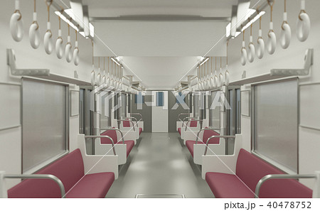 電車 車内イメージのイラスト素材 40478752 Pixta