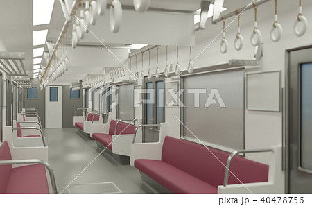 電車 車内イメージのイラスト素材 40478756 Pixta