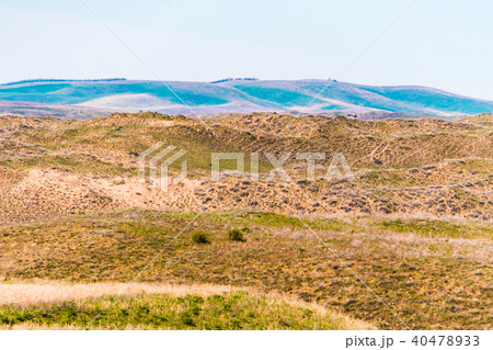 Panorama of a beautiful landscape with mountain ranges in Kazakhstan 40478933