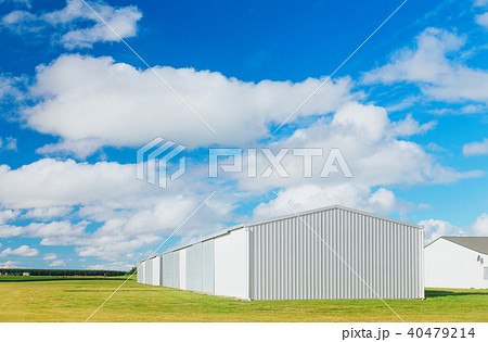 Metallic warehouse with blue sky 40479214