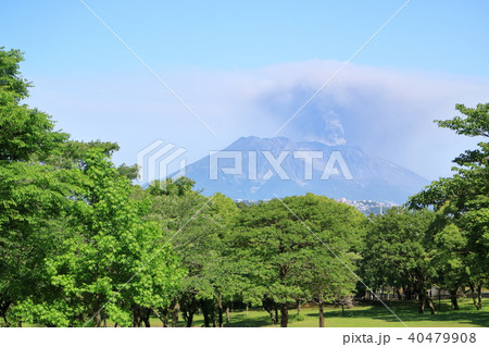 かごしま健康の森公園から見る桜島の噴煙 40479908