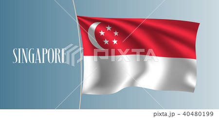 Singapore waving flag vector illustration 40480199