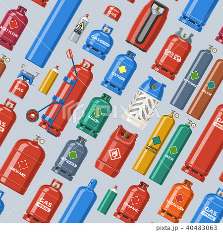 Gas cylinder vector lpg gas-bottle and gas-cylinder illustration set of cylindrical container with 40483063
