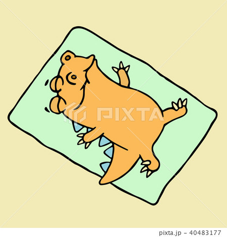 Dragon sunbathing on the beach. Vector 40483177