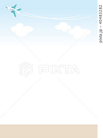 飛行機 青空 フレーム イラストのイラスト素材 4042