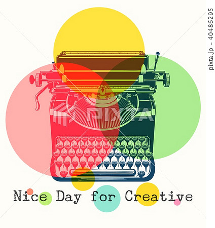 Mono colors retro poster with typewriter Mono colors retro poster with typewriter 40486295