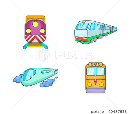 Train icon set, cartoon style 40487638